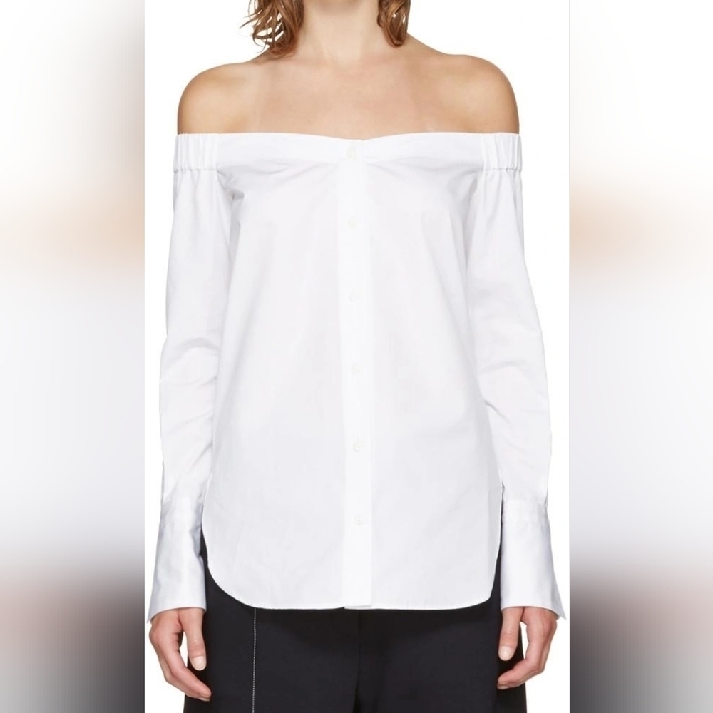 Rag and bone Off White Off Shoulder Button Blouse Size Small